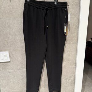 NWT Donna Karan Women's Black Icons Tapered Drawstring Pants Smit M